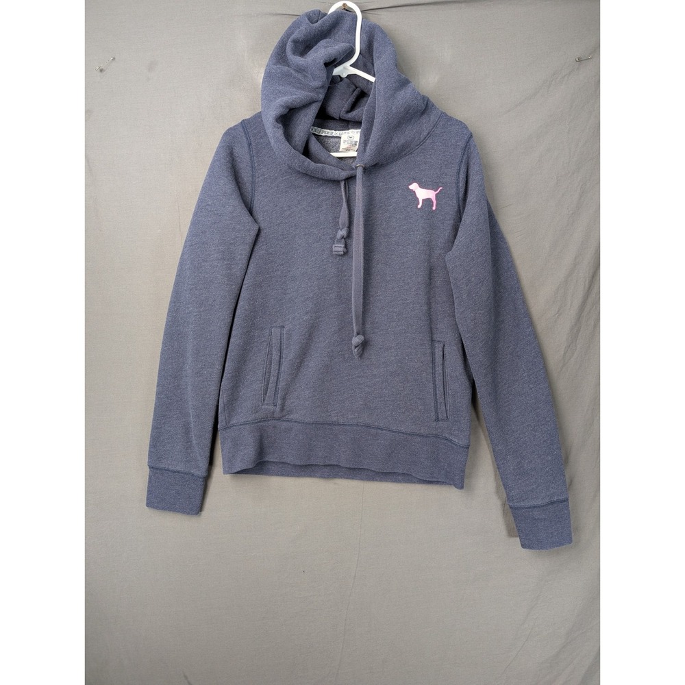 Victoria Secret‎ PINK Love 1986 Pullover Hoodie Blue Large
